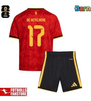 Belgien Charles De Ketelaere #17 Hemmatröja Barn VM 2026 Kortärmad (+ Korta byxor)